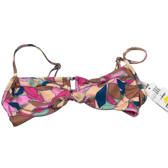 L*Space Eco Chic Econyl Rose Bikini Top Small - Picture 3 of 8